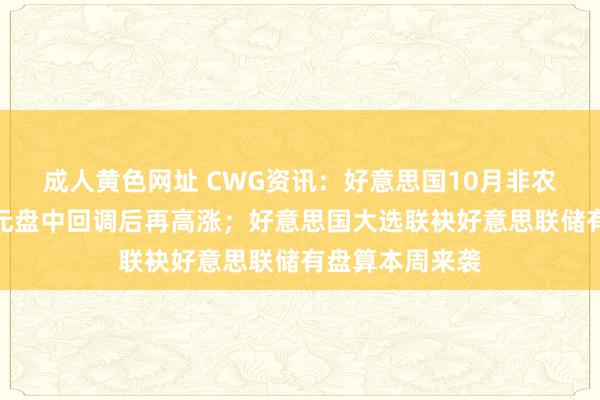 成人黄色网址 CWG资讯：好意思国10月非农暴跌，好意思元盘中回调后再高涨；好意思国大选联袂好意思联储有盘算本周来袭