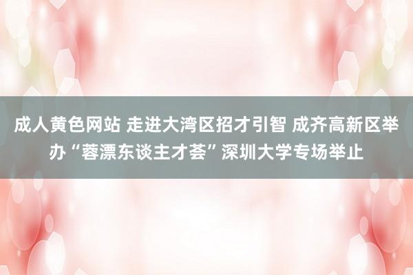成人黄色网站 走进大湾区招才引智 成齐高新区举办“蓉漂东谈主才荟”深圳大学专场举止