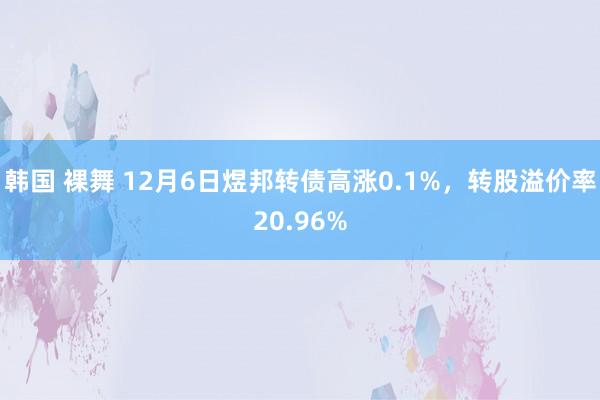 韩国 裸舞 12月6日煜邦转债高涨0.1%，转股溢价率20.96%