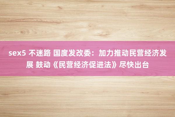 sex5 不迷路 国度发改委：加力推动民营经济发展 鼓动《民营经济促进法》尽快出台