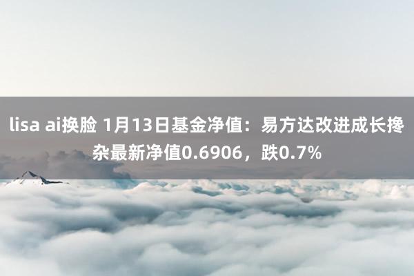 lisa ai换脸 1月13日基金净值：易方达改进成长搀杂最新净值0.6906，跌0.7%