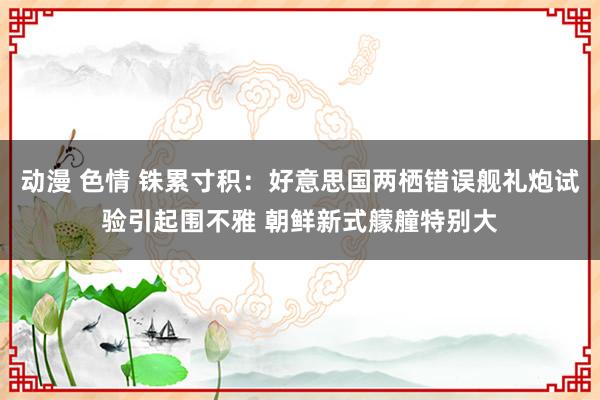 动漫 色情 铢累寸积：好意思国两栖错误舰礼炮试验引起围不雅 朝鲜新式艨艟特别大
