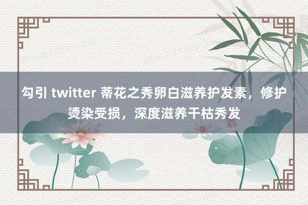 勾引 twitter 蒂花之秀卵白滋养护发素，修护烫染受损，深度滋养干枯秀发