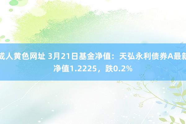 成人黄色网址 3月21日基金净值：天弘永利债券A最新净值1.2225，跌0.2%