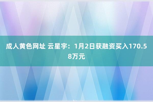 成人黄色网址 云星宇：1月2日获融资买入170.58万元