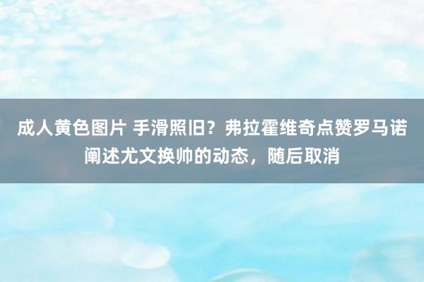 成人黄色图片 手滑照旧？弗拉霍维奇点赞罗马诺阐述尤文换帅的动态，随后取消