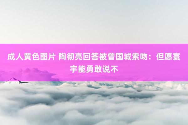 成人黄色图片 陶彻亮回答被曾国城索吻：但愿寰宇能勇敢说不