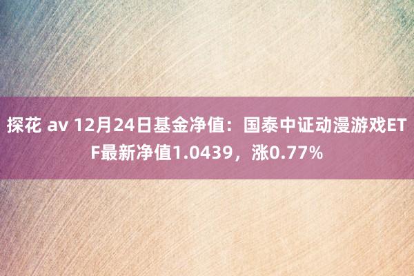 探花 av 12月24日基金净值：国泰中证动漫游戏ETF最新净值1.0439，涨0.77%