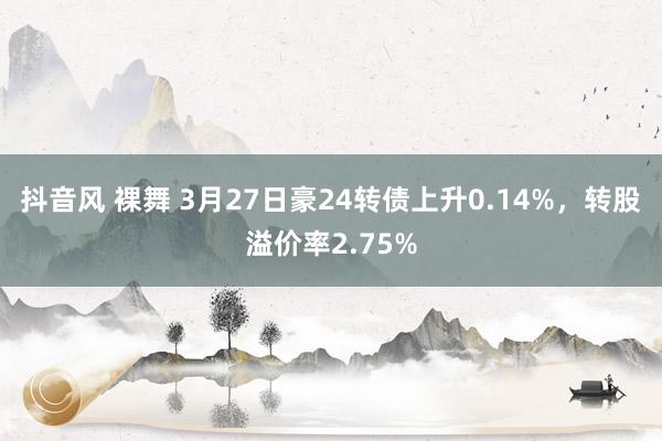 抖音风 裸舞 3月27日豪24转债上升0.14%，转股溢价率2.75%