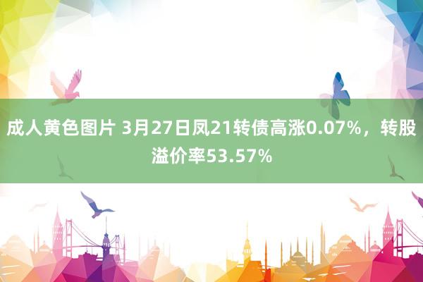 成人黄色图片 3月27日凤21转债高涨0.07%，转股溢价率53.57%
