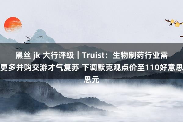 黑丝 jk 大行评级｜Truist：生物制药行业需要更多并购交游才气复苏 下调默克观点价至110好意思元