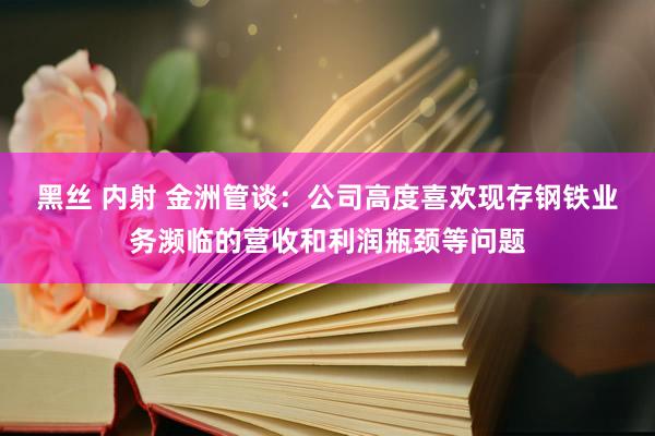 黑丝 内射 金洲管谈：公司高度喜欢现存钢铁业务濒临的营收和利润瓶颈等问题