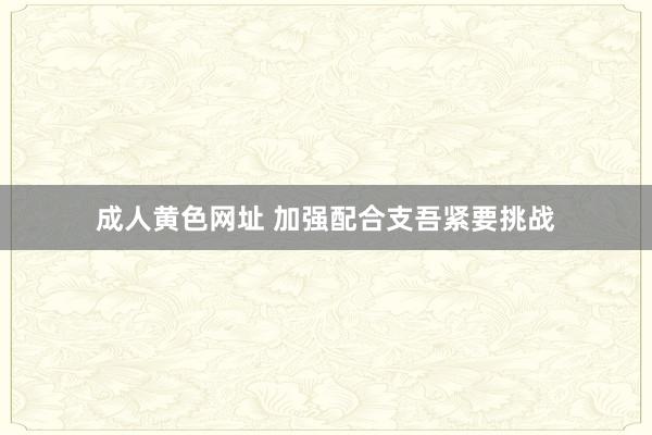 成人黄色网址 加强配合支吾紧要挑战
