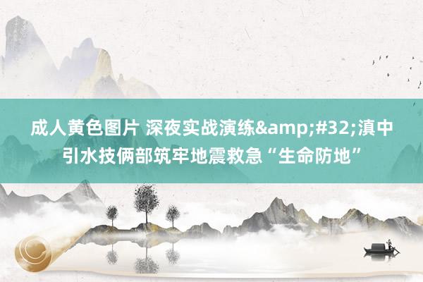 成人黄色图片 深夜实战演练&#32;滇中引水技俩部筑牢地震救急“生命防地”