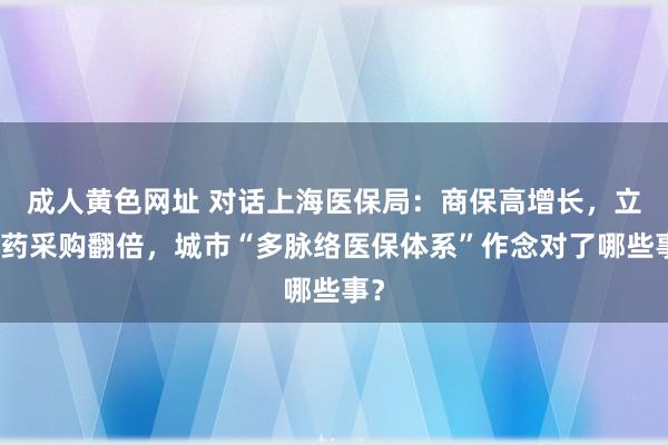 成人黄色网址 对话上海医保局：商保高增长，立异药采购翻倍，城市“多脉络医保体系”作念对了哪些事？
