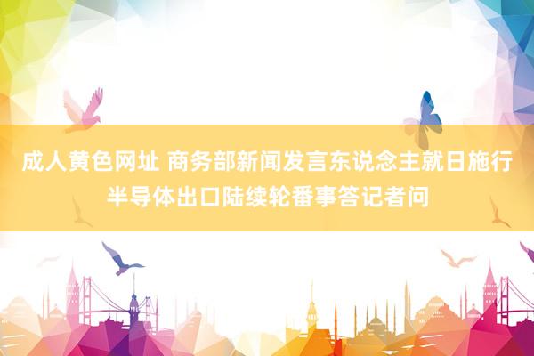 成人黄色网址 商务部新闻发言东说念主就日施行半导体出口陆续轮番事答记者问