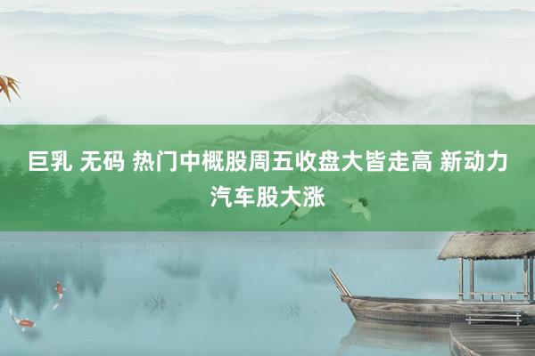 巨乳 无码 热门中概股周五收盘大皆走高 新动力汽车股大涨