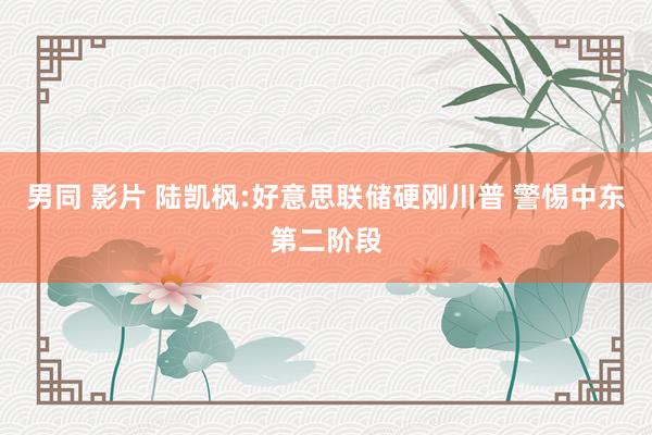 男同 影片 陆凯枫:好意思联储硬刚川普 警惕中东第二阶段