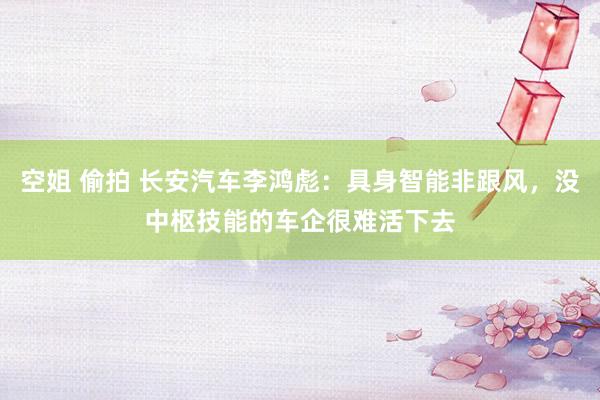空姐 偷拍 长安汽车李鸿彪：具身智能非跟风，没中枢技能的车企很难活下去